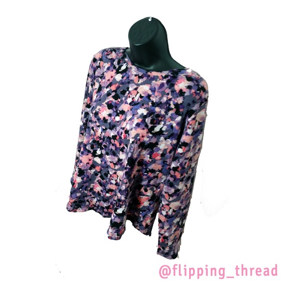 Daisy Fuentes Long Sleeve Floral Top - Size L - Picture 5 of 5